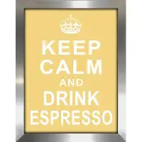 Picture Perfect International "Keep Calm and Drink Espresso" Framed Textual Art