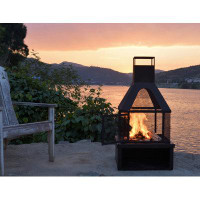 Ebern Designs Zien 42.52" H Iron Wood Burning Outdoor Fireplace Chiminea
