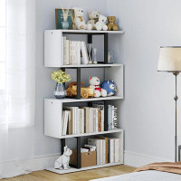 Latitude Run® 5-Tier Bookshelf, S-Shaped Z-Shelf Bookshelves