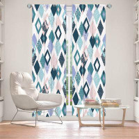 East Urban Home Lined Window Curtains 2-panel Set for Window Size by Metka Hiti - Harlequin Blue