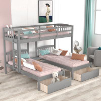 Harriet Bee Fawcette Twin Over Twin Over Twin 2 Drawer Bunk Bed by Knlnny Ware
