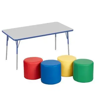 Factory Direct Partners T-Mould Adjustable Height Rectangular Activity Table & Chair Set