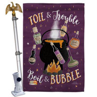 Breeze Decor Toil And Trouble - Impressions Decorative Aluminum Pole & Bracket House Flag Set HS112080-BO-02