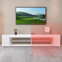 Wrought Studio LED TV Stand Modern Entertainment Centre With Storage High Gloss Gaming Living Room Bedroom TV Cabinet