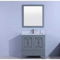 Legion Furniture Ensemble de meuble-lavabo de salle de bain simple avec miroir 36 po