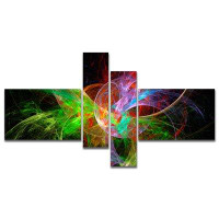 Made in Canada - East Urban Home 'Multi Colour Fractal Abstract Design' Graphic Art Print Multi-Piece Image on Canvas