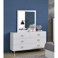 F&L Homes Studio Perse 6 - Drawer Dresser with Mirror