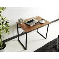 17 Stories Home Store Lator Black Metal Frame 35" Wooden Top Small Writing And Computer  Desk For Teens Bedroom