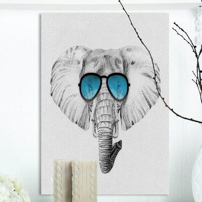 Made in Canada - East Urban Home Elephant in Sunglasses - Wrapped Canvas Graphic Art Print in Arts & Collectibles