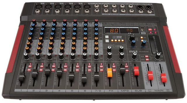 PYLE PMX648 8 CHANNEL MIXER WITH SOUND CARD FOR COMPUTER INTERFACE -- Brand New in Pro Audio & Recording Equipment