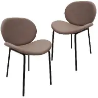 Ivy Bronx Ivy Bronx Lamaiyah Modern Dining Side Chair With Upholstered Faux Leather Seat And Powder Coated Iron Frame