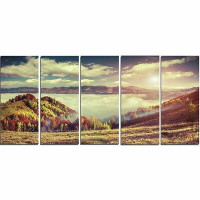 Made in Canada - Design Art 'Autumn Panorama of Mountains' Photographic Print Multi-Piece Image on Metal