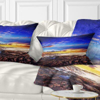 Made in Canada - East Urban Home Seascape Sunset over the Ocean Lumbar Pillow
