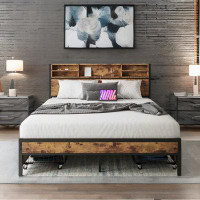 17 Stories Queen Bed Frame With Storage Headboard And 4 Drawers