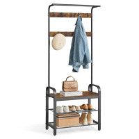 17 Stories Hall Tree With Entrance Shoe Bench, Entrance Bench With Coat Rack