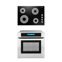 Cosmo 2 Piece Kitchen Package With 30" Electric Cooktop 24" Single Electric Wall Oven