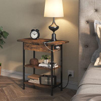 17 Stories Brinsmead End Table with Storage and Built-in Outlets