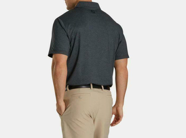 Footjoy Mens Houndstooth Polo 26089 Black Heather Size Small Only in Golf - Image 2