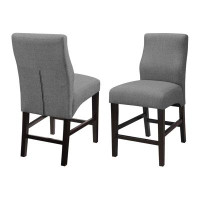Winston Porter Upholstered Counter Height Stools Grey and Cappuccino (Set of 2)