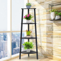 Ebern Designs Ebern Designs 4-tier Industrial Corner Shelf, Ladder Bookcase W/adjustable Levelling Feet, Display Rack Fo