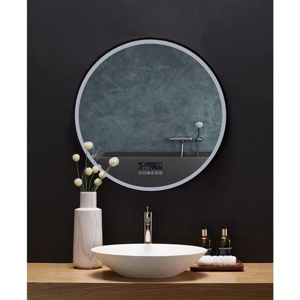 Ancerre Designs Cirque 30-in LED Lighted Fog Free Round Bathroom Mirror with Bluetooth  ANC in Floors & Walls - Image 2