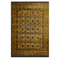 Rugpera Assar Yellow Color Southwestern Design Carpet Machine Woven Polyester & Cotton Yarn Area Rugk