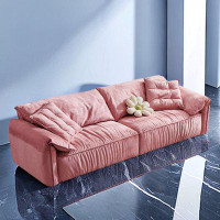 ULTORU 110.24" Pink 100% Polyester Modular Sofa cushion couch