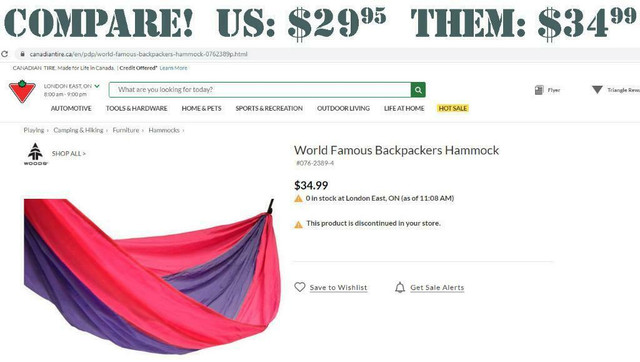 400-POUND CAPACITY PARACHUTE HAMMOCKS - Big Box price $34.99 - Our price only $29.95! in Fishing, Camping & Outdoors - Image 3