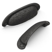 Hickory Hardware Refined Rustic Kitchen Cabinet Handles, Solid Core Drawer Pulls for Cabinet Doors,3" & 3-3/4"(96mm)