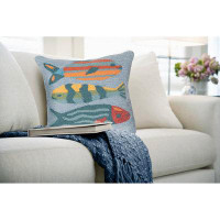Dovecove Dovecove Frontporch Fishes Indoor/Outdoor Pillow Aqua