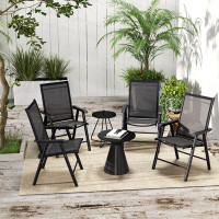 Latitude Run® 4-Piece Folding Dining Chair Set for Relaxing on Patio, Black