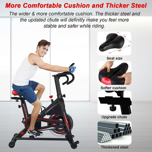HUGE Discount | Exercise Bike, Indoor Cycling Bike Stationary, Comfortable Seat Cushion | FREE Delivery! in Exercise Equipment - Image 4
