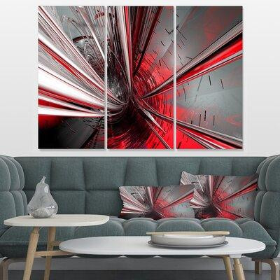 Design Art Fractal 3D Deep into Middle - 3 Piece Graphic Art on Wrapped Canvas Set in Arts & Collectibles