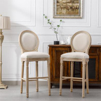 Ophelia & Co. Vintage French King Louis Back Upholstered  Counter Stool  (Set Of 2)