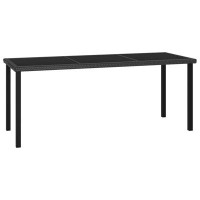 Hokku Designs Patio Dining Table Black 70.9"X27.6"X28.7" Poly Rattan
