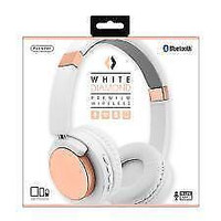 NEW in Box Dual Mode Bluetooth Wireless Stereo Headphones Sentry White Diamond Foldable with Mic and Music Controls