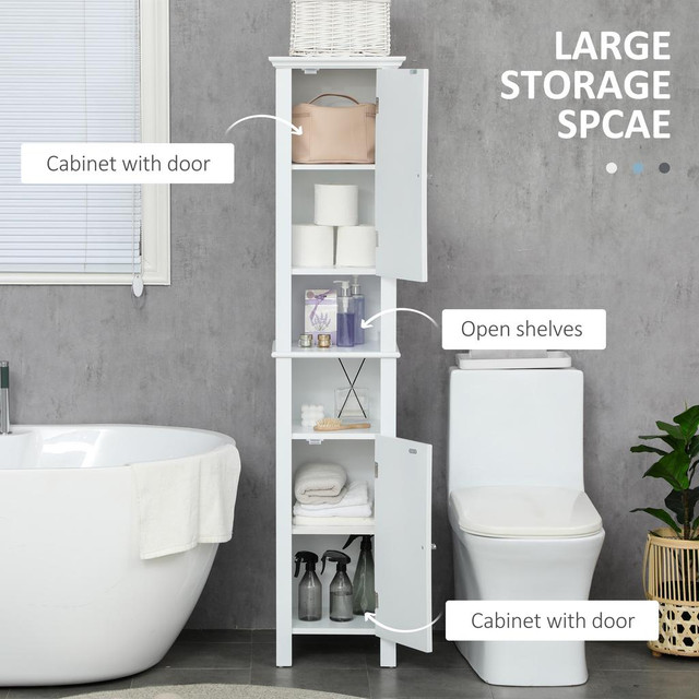 Bathroom Cabinet 13.8"W x 11.8"D x 62.4"H White in Other - Image 4