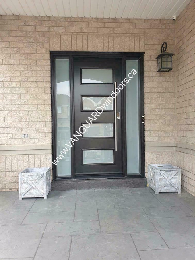 Modern exterior doors. Custom and Exclusive Styles. Steel/Fiberglass/Stainless steel Bars. Manufacture Direct. in Windows, Doors & Trim in Ontario - Image 3