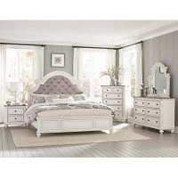 One Allium Way Antique White And Brown Grey Finish1pc Dresser Of 6X Drawers Black Knobs Traditional Design Bedroom Furni