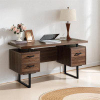 Millwood Pines Home Office Computer Desk: 59" Writing & Study Table with Drawer Storage
