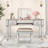 House of Hampton Mirrored Vanities Desk With Drawers