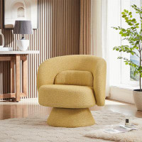 Wrought Studio Swivel Sherpa Accent Chair Modern Style Barrel Chair,Single Sofa