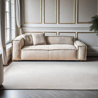 Hokku Designs 86.58" Grey Linen Standard Sofa cushion Loveseat