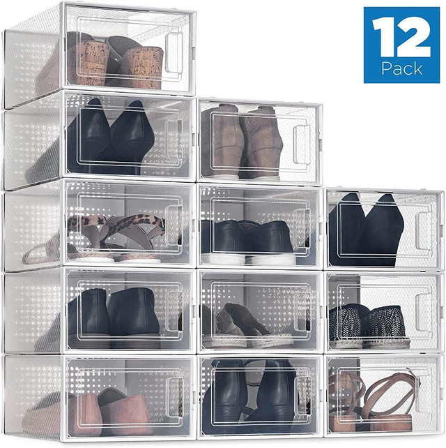 NEW 12 PACK STACKABLE SHOE BOX STORAGE 12720SS in Storage & Organization in Alberta - Image 2