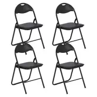Inbox Zero Folding Chairs With Padded Seats, For Desks Home Office Steel Guest Reception Party Poker Stackable Conferenc