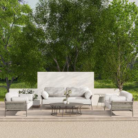 Hokku Designs Marzee 3Pc Upholstered Patio Deep Seating Conversation Set
