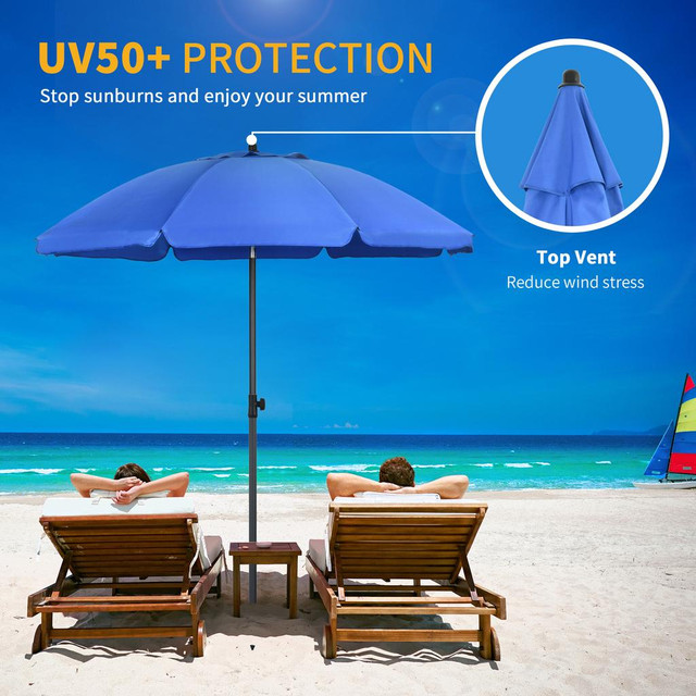 Beach Umbrella 70.9" x 82.3" H Blue in Patio & Garden Furniture - Image 4