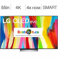 Télévision OLED EVO 55 OLED55C2PUA  4K ULTRA UHD HDR 120Hz WebOS Smart TV WI-FI LG - ON EXPÉDIE PARTOUT AU QUÉBEC !