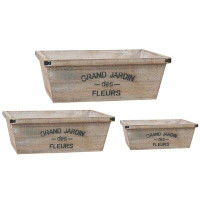 Gracie Oaks Padro 3-Piece Wood Planter Box Set