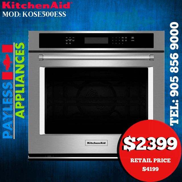 Kitchenaid KOSE500ESS 30 Single Wall Oven With Even Heat &amp; Convection Stainless Steel Color in Stoves, Ovens & Ranges in Mississauga / Peel Region